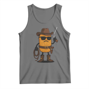 Cowboy Chicken Nugget Tank Top Funny Food Gift TS12 Black Heather Print Your Wear