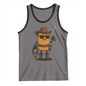 Cowboy Chicken Nugget Tank Top Funny Food Gift TS12 Deep Heather Black Print Your Wear