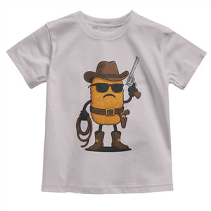 Cowboy Chicken Nugget Toddler T Shirt Funny Food Gift TS12 Ice Gray Print Your Wear