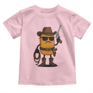 Cowboy Chicken Nugget Toddler T Shirt Funny Food Gift TS12 Light Pink Print Your Wear