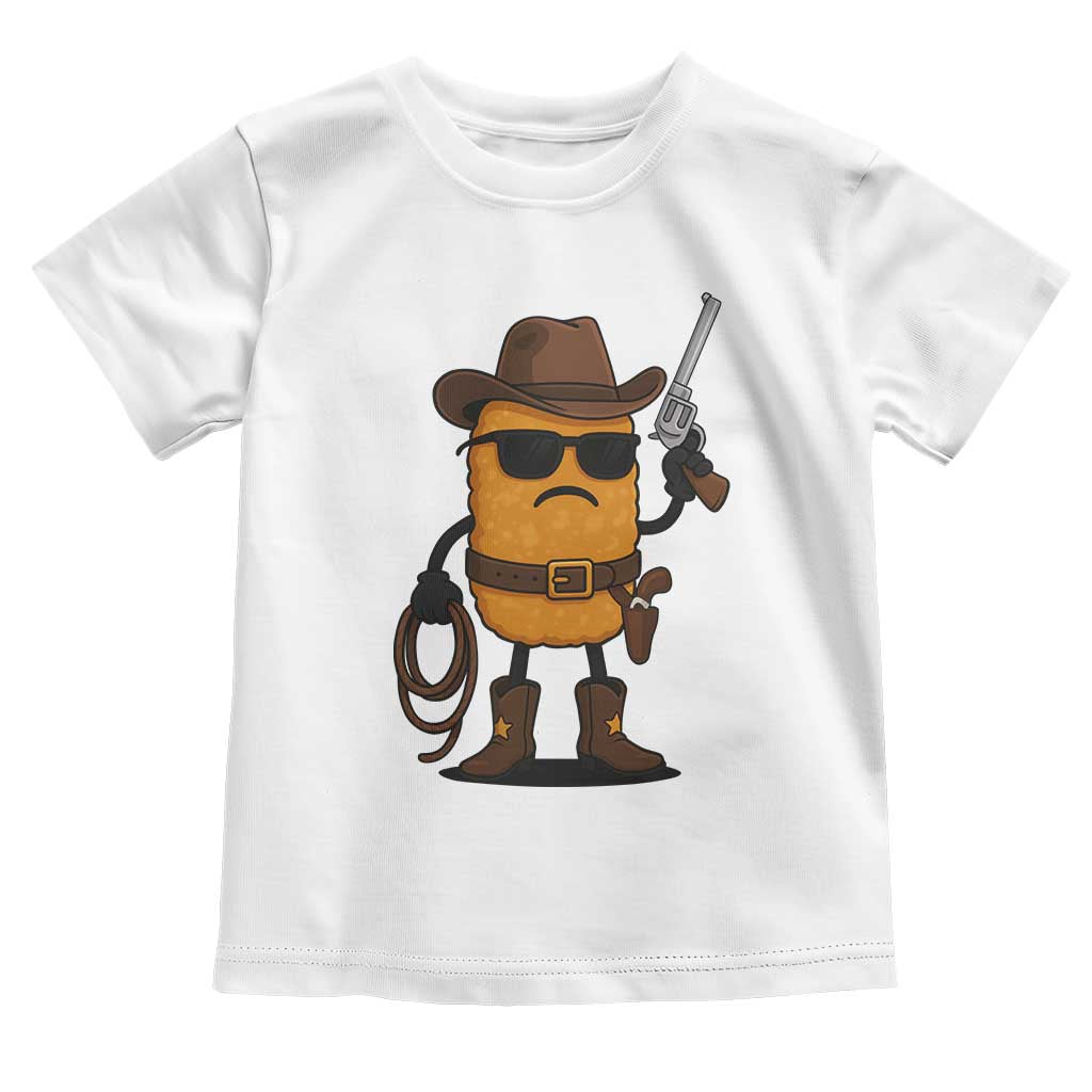 Cowboy Chicken Nugget Toddler T Shirt Funny Food Gift TS12 White Print Your Wear