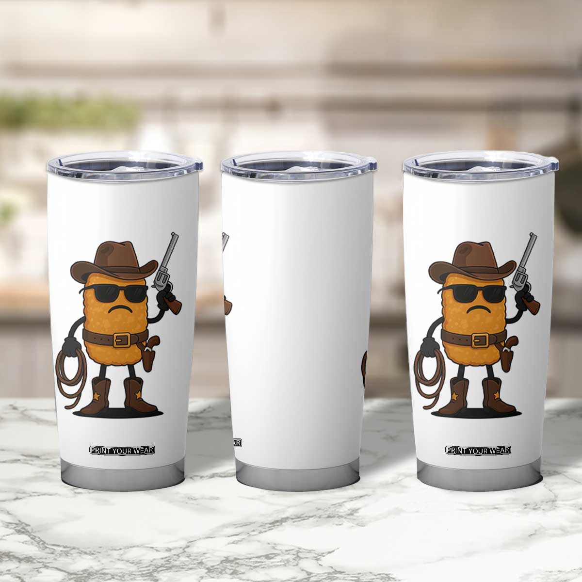 Cowboy Chicken Nugget Tumbler Cup Funny Food Gift TS12 Print Your Wear