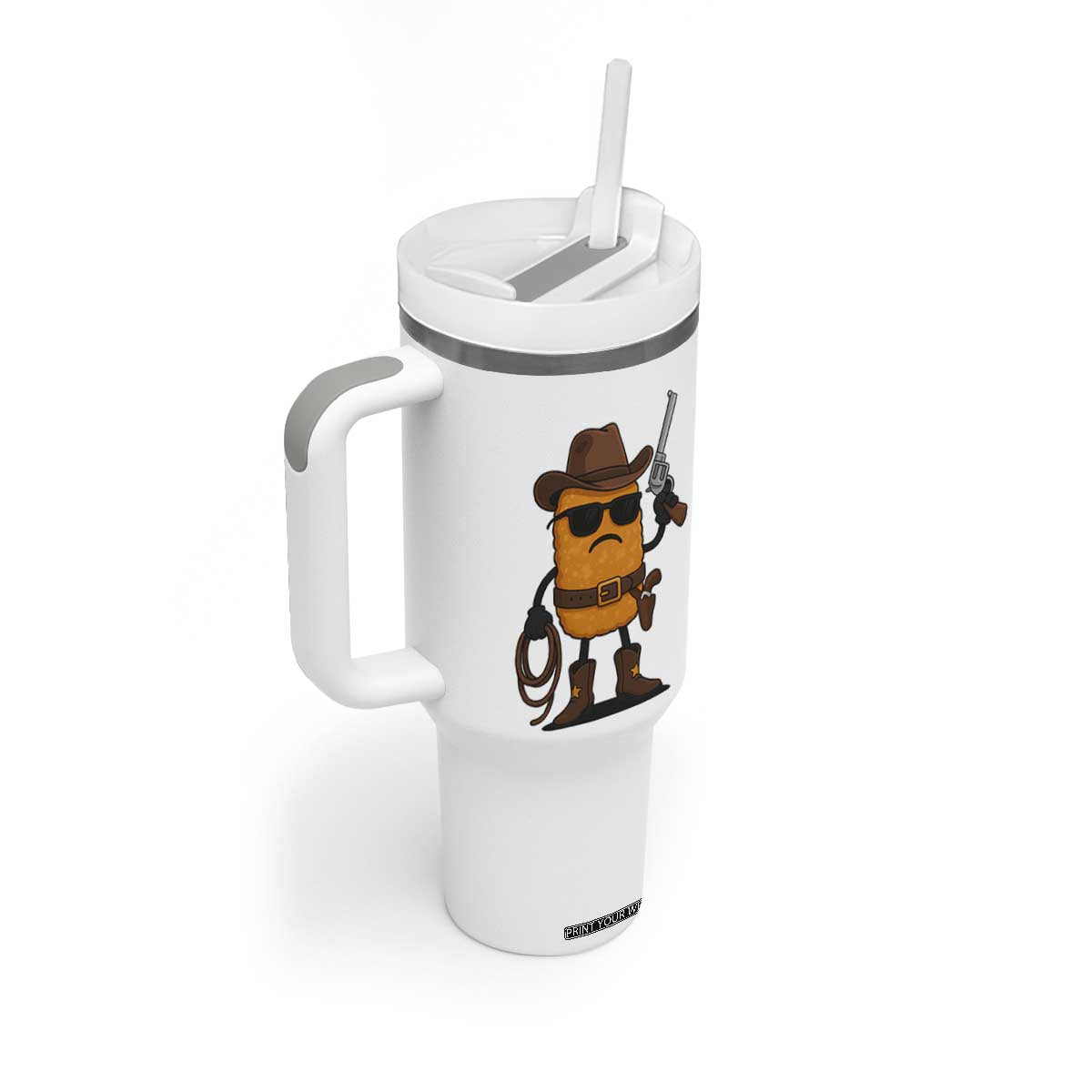Cowboy Chicken Nugget Tumbler With Handle Funny Food Gift TS12 Print Your Wear