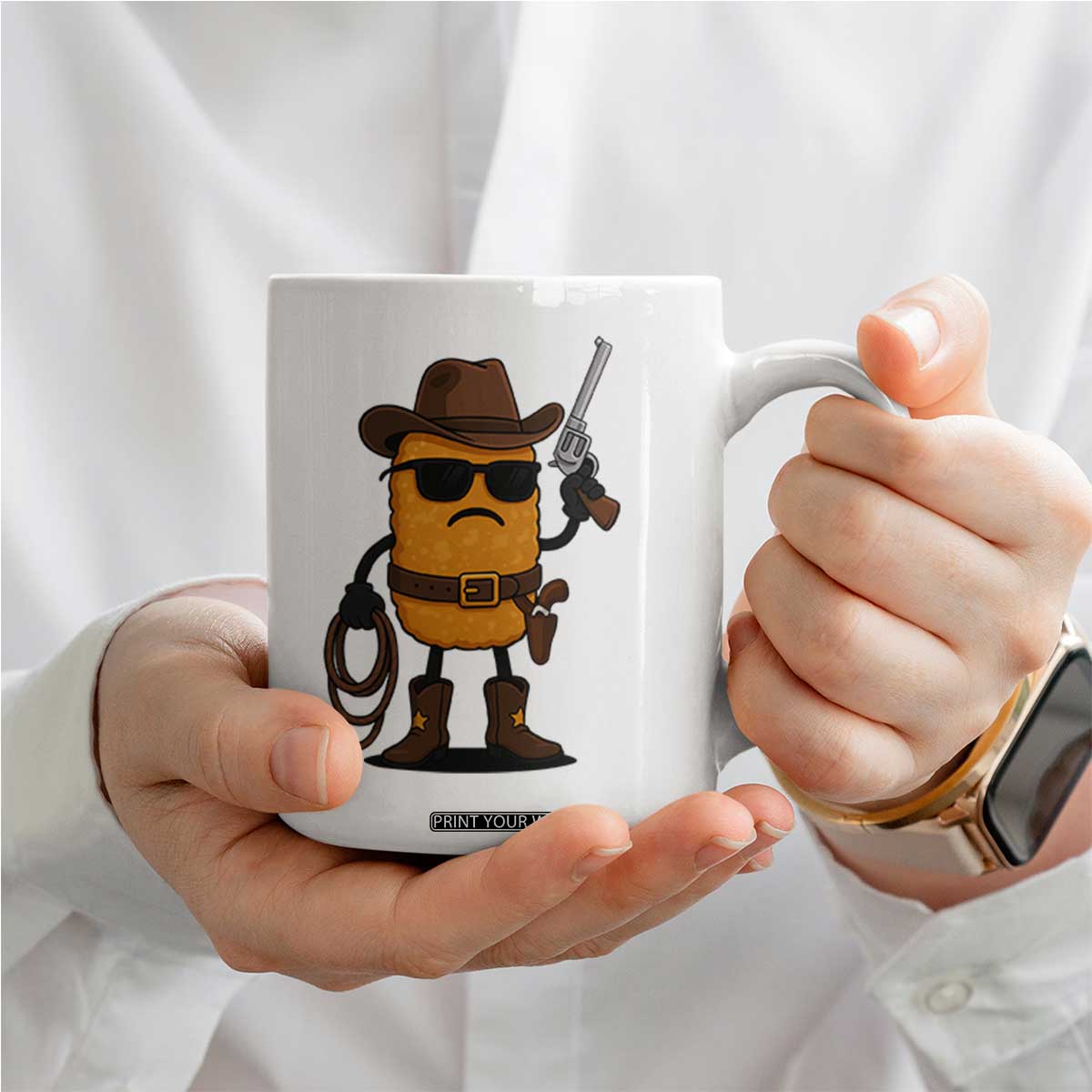 Cowboy Chicken Nugget Coffee Mug Funny Food Gift TS12 Print Your Wear