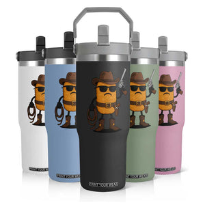 Cowboy Chicken Nugget Flip Straw Tumbler Funny Food Gift TS12 Print Your Wear