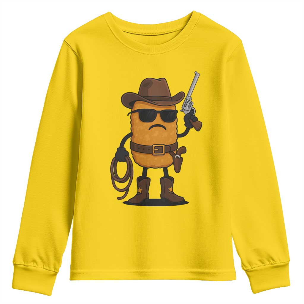 Cowboy Chicken Nugget Youth Sweatshirt Funny Food Gift TS12 Daisy Print Your Wear