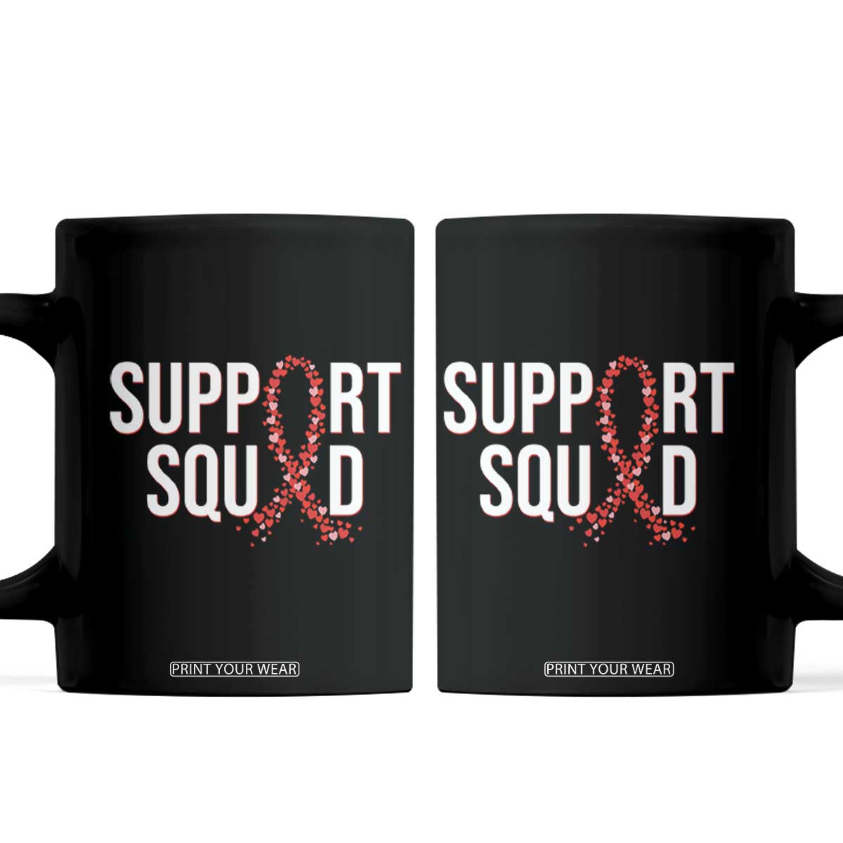 HIV AIDS Awareness Fighter Coffee Mug Support Squad Gift TS12 Black Print Your Wear