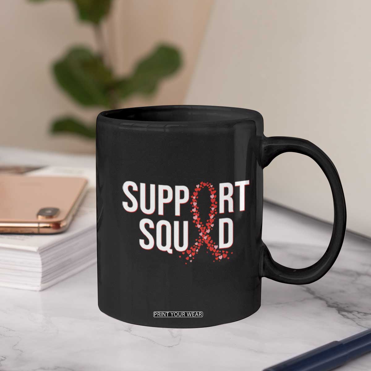 HIV AIDS Awareness Fighter Coffee Mug Support Squad Gift TS12 Print Your Wear