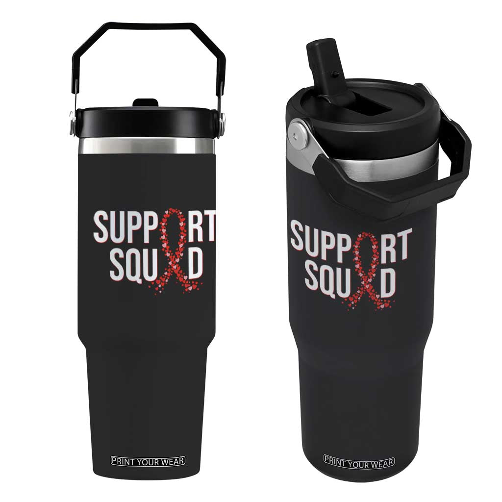 HIV AIDS Awareness Fighter Flip Straw Tumbler Support Squad Gift TS12 One Size: 30 oz Black Print Your Wear