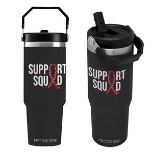 HIV AIDS Awareness Fighter Flip Straw Tumbler Support Squad Gift TS12 One Size: 30 oz Black Print Your Wear