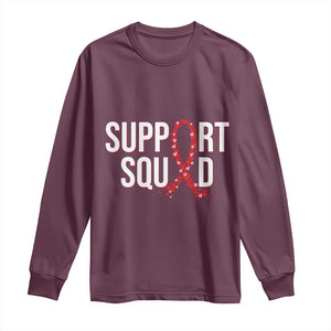 HIV AIDS Awareness Fighter Long Sleeve Shirt Support Squad Gift TS12 Maroon Print Your Wear