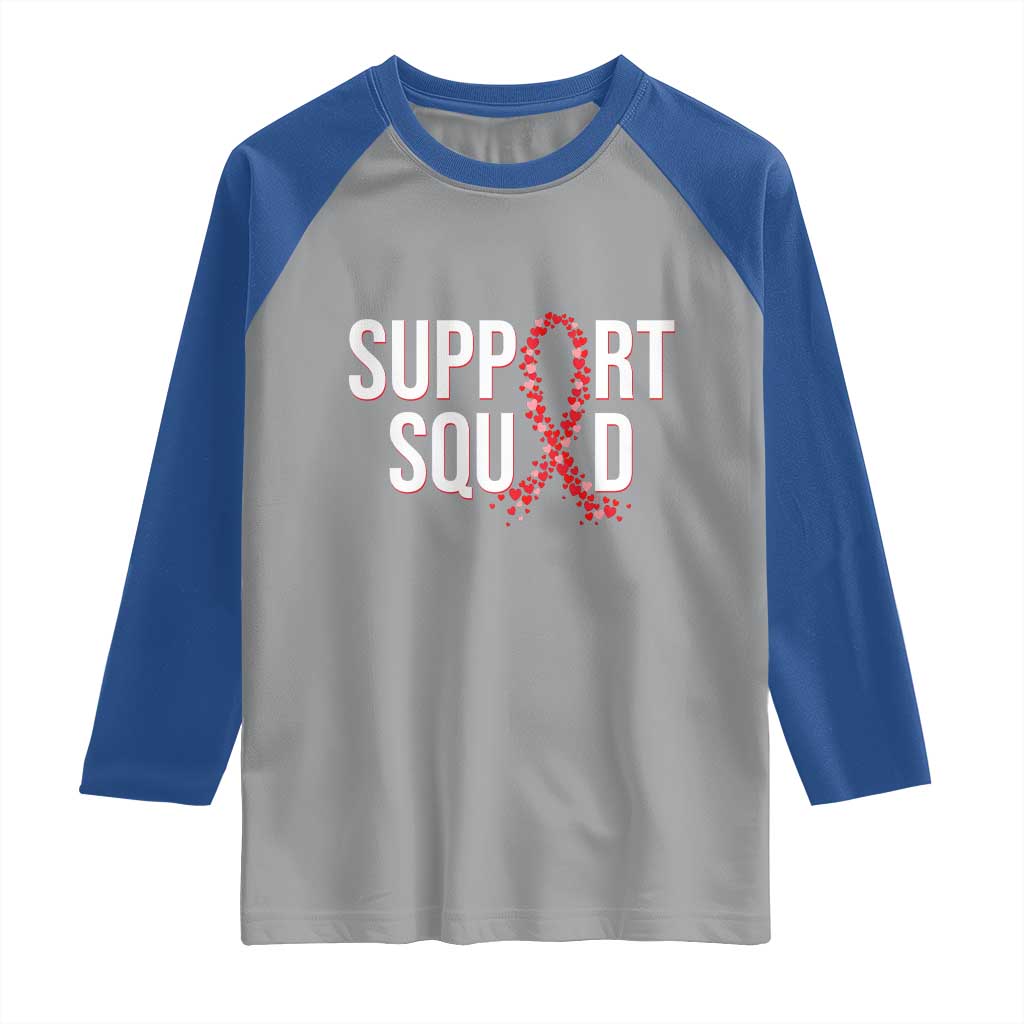 HIV AIDS Awareness Fighter Raglan Shirt Support Squad Gift TS12 Sport Gray Royal Print Your Wear