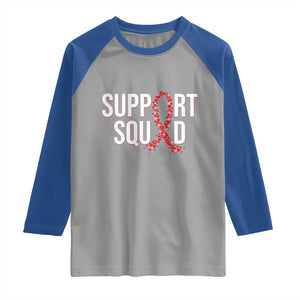 HIV AIDS Awareness Fighter Raglan Shirt Support Squad Gift TS12 Sport Gray Royal Print Your Wear