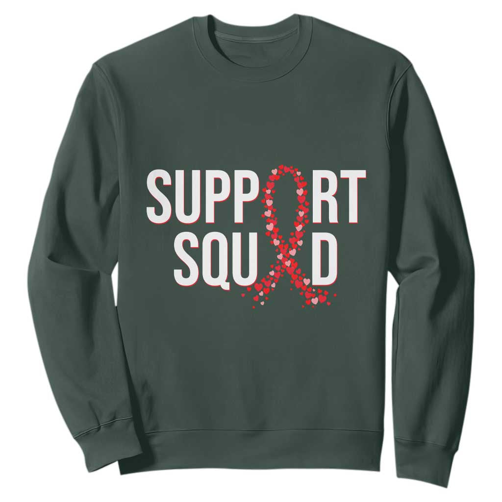 HIV AIDS Awareness Fighter Sweatshirt Support Squad Gift TS12 Dark Forest Green Print Your Wear