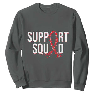 HIV AIDS Awareness Fighter Sweatshirt Support Squad Gift TS12 Dark Heather Print Your Wear