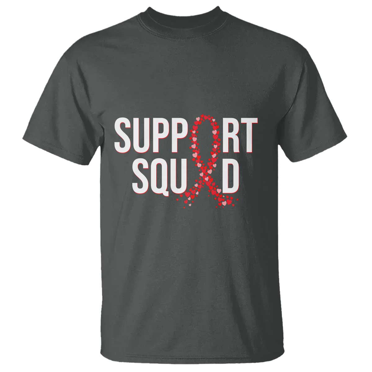 HIV AIDS Awareness Fighter T Shirt Support Squad Gift TS12 Dark Heather Print Your Wear