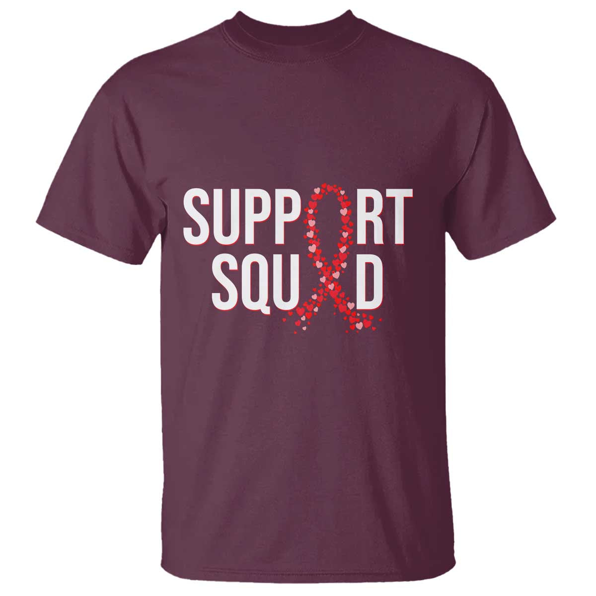 HIV AIDS Awareness Fighter T Shirt Support Squad Gift TS12 Maroon Print Your Wear