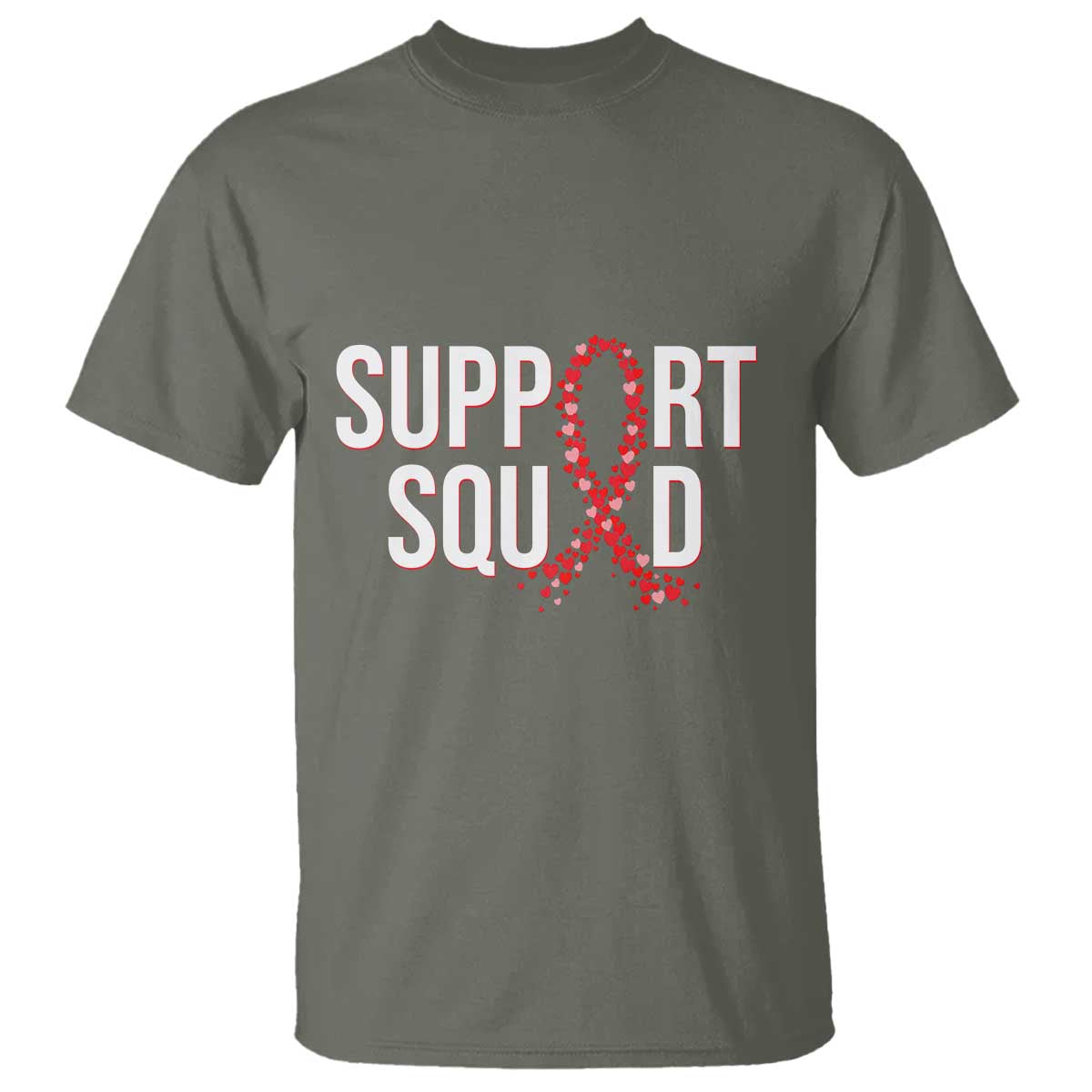 HIV AIDS Awareness Fighter T Shirt Support Squad Gift TS12 Military Green Print Your Wear