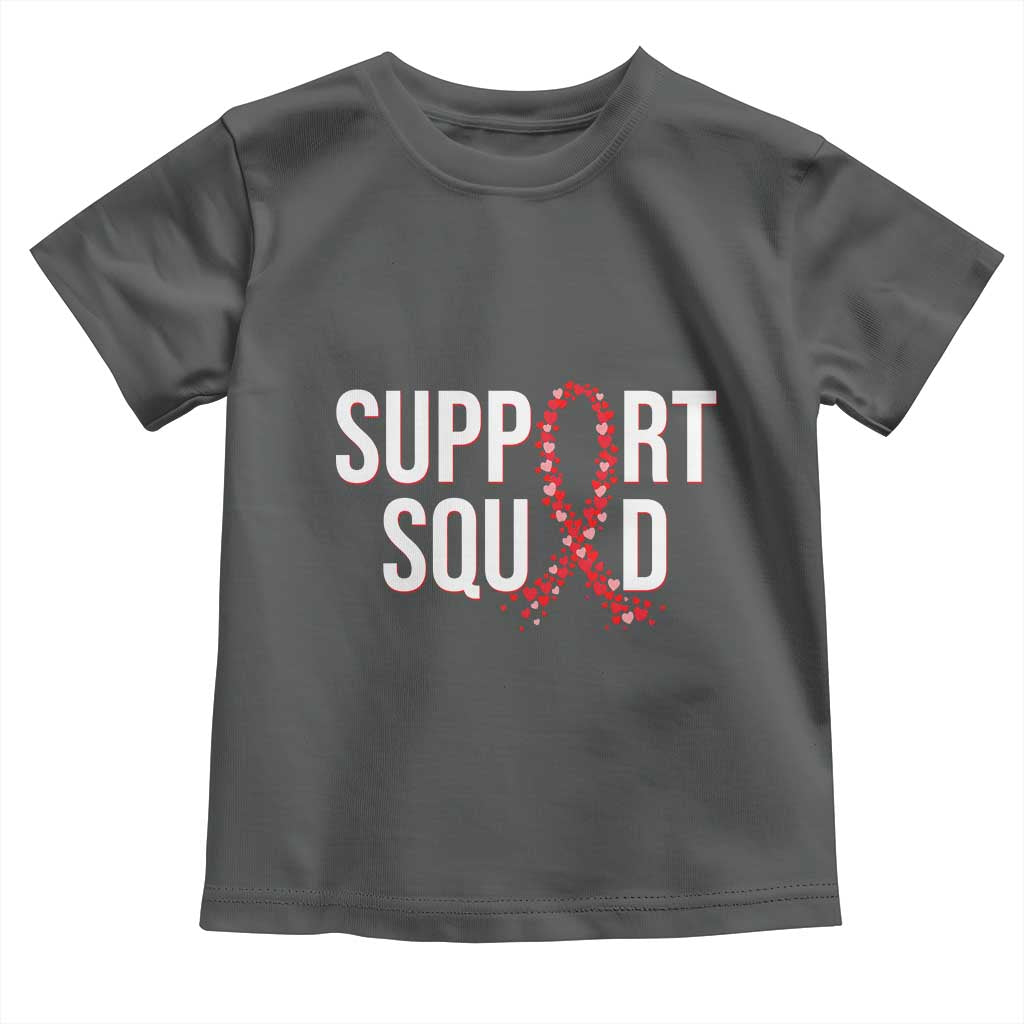 HIV AIDS Awareness Fighter Toddler T Shirt Support Squad Gift TS12 Dark Heather Print Your Wear