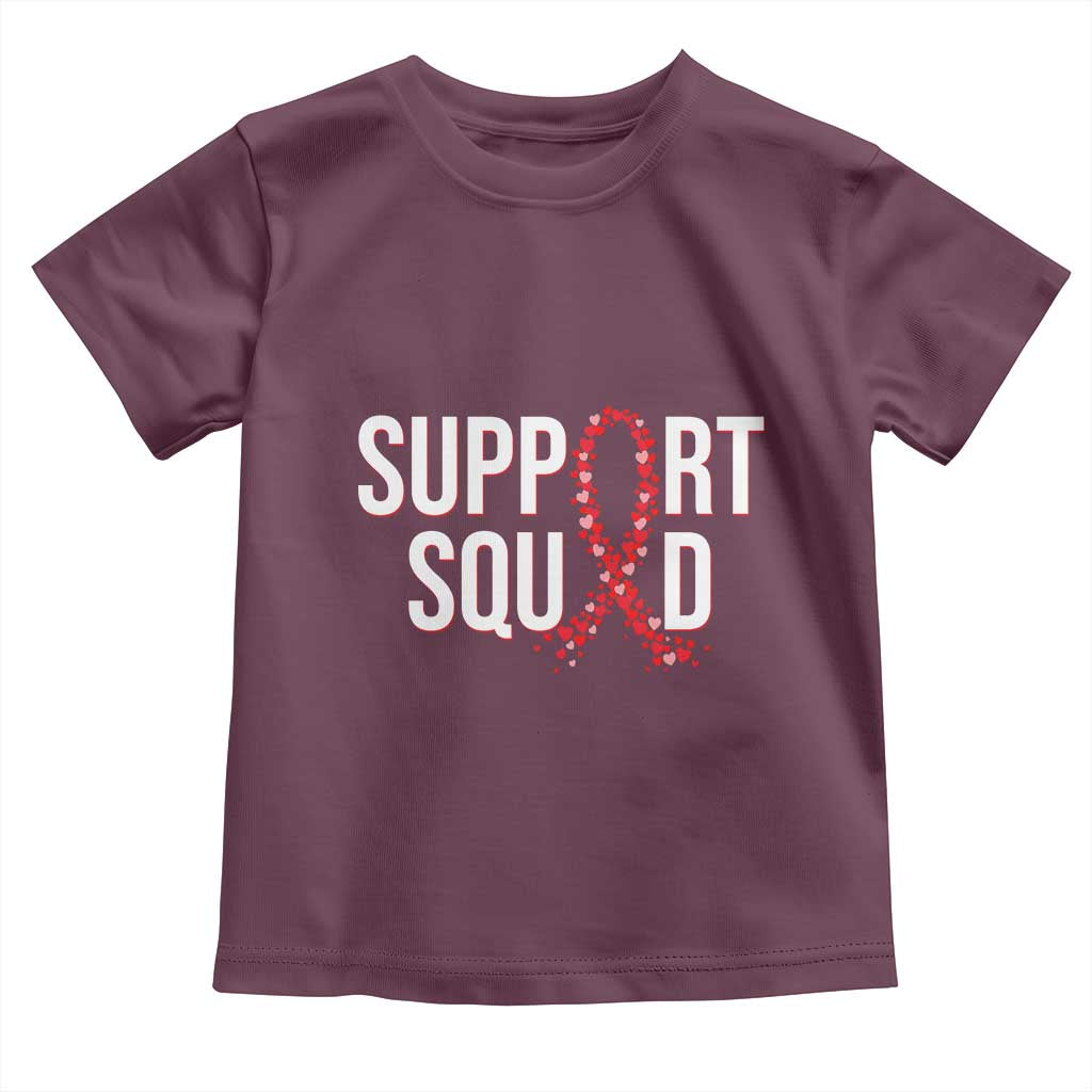 HIV AIDS Awareness Fighter Toddler T Shirt Support Squad Gift TS12 Maroon Print Your Wear