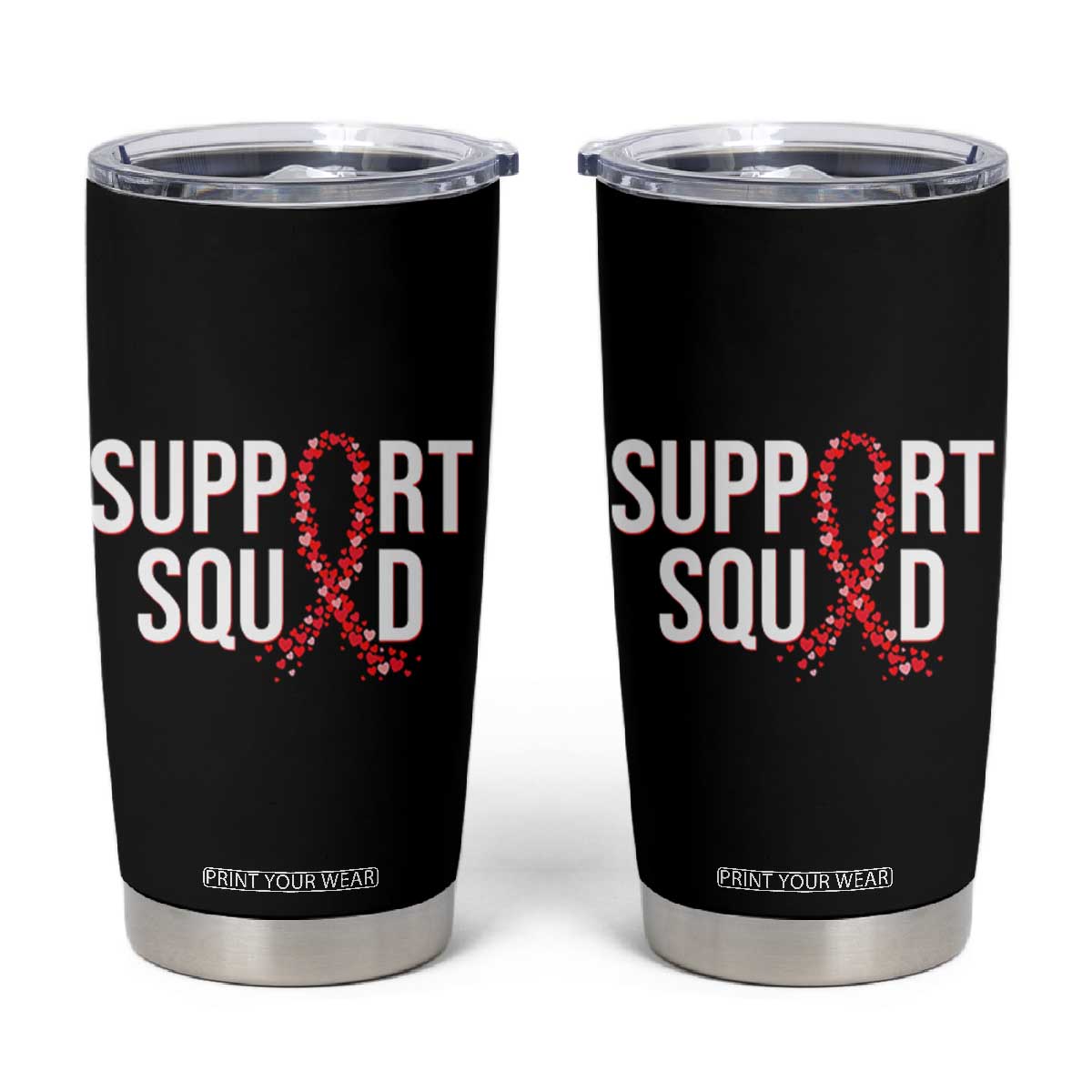 HIV AIDS Awareness Fighter Tumbler Cup Support Squad Gift TS12 Black Print Your Wear