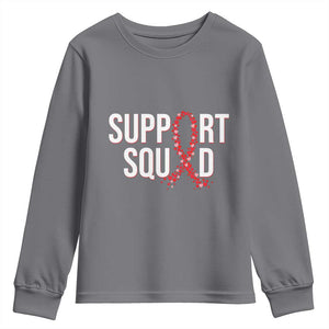 HIV AIDS Awareness Fighter Youth Sweatshirt Support Squad Gift TS12 Charcoal Print Your Wear