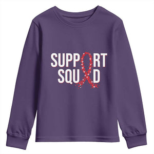 HIV AIDS Awareness Fighter Youth Sweatshirt Support Squad Gift TS12 Purple Print Your Wear