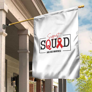 Support Squad Red Ribbon HIV AIDS Awareness Month Gift Garden Flag TS12 Print Your Wear
