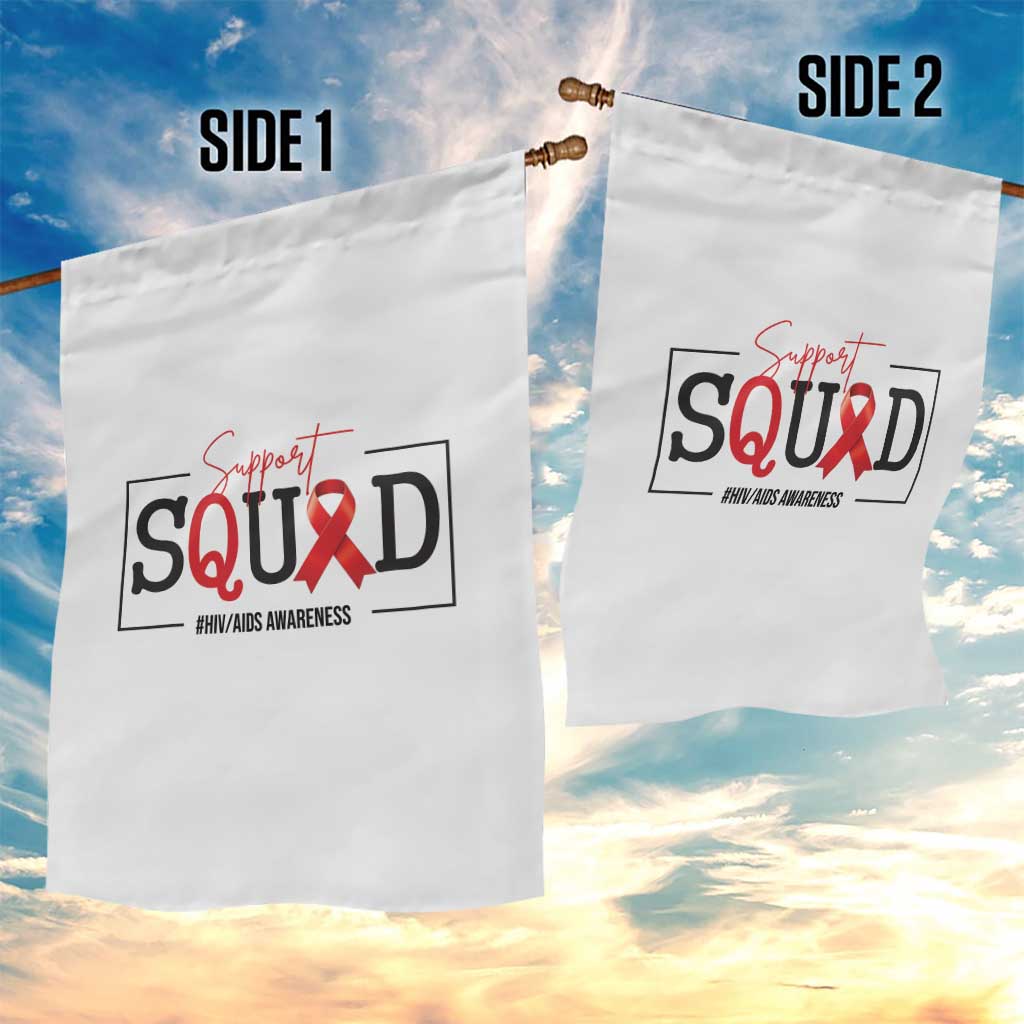 Support Squad Red Ribbon HIV AIDS Awareness Month Gift Garden Flag TS12 Print Your Wear
