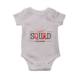 Support Squad Red Ribbon HIV AIDS Awareness Month Gift Baby Onesie TS12 Ice Gray Print Your Wear
