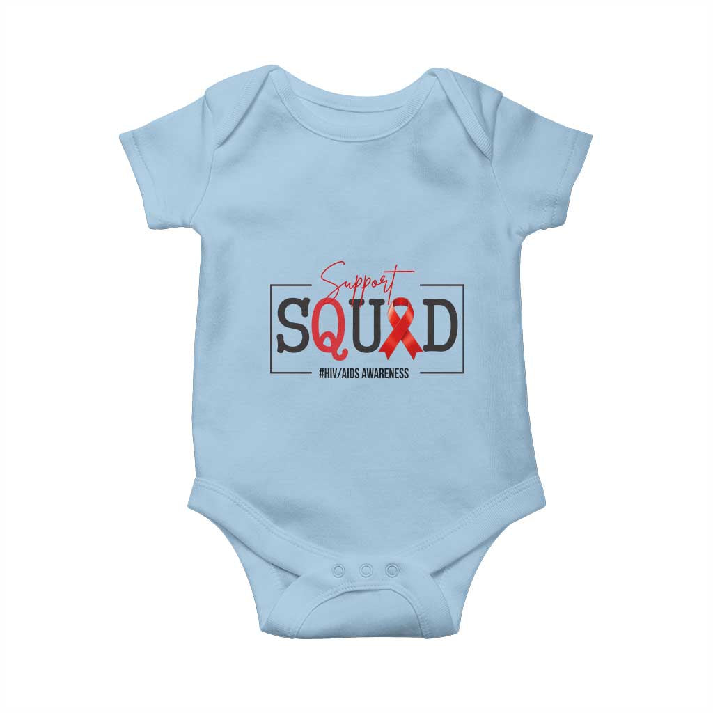 Support Squad Red Ribbon HIV AIDS Awareness Month Gift Baby Onesie TS12 Light Blue Print Your Wear