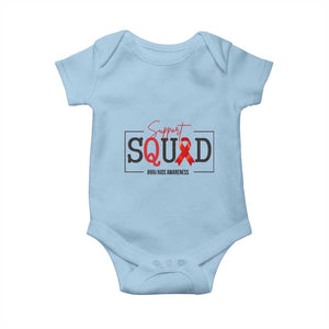 Support Squad Red Ribbon HIV AIDS Awareness Month Gift Baby Onesie TS12 Light Blue Print Your Wear