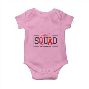 Support Squad Red Ribbon HIV AIDS Awareness Month Gift Baby Onesie TS12 Light Pink Print Your Wear