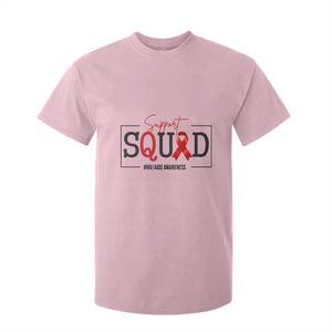 Support Squad Red Ribbon HIV AIDS Awareness Month Gift T Shirt For Kid TS12 Light Pink Print Your Wear