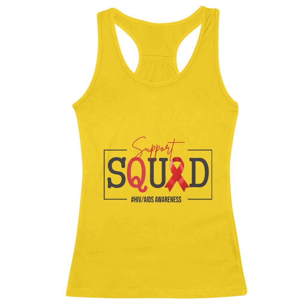 Support Squad Red Ribbon HIV AIDS Awareness Month Gift Racerback Tank Top TS12 Daisy Print Your Wear