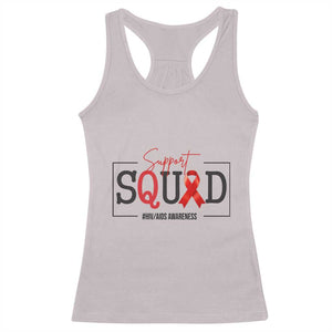 Support Squad Red Ribbon HIV AIDS Awareness Month Gift Racerback Tank Top TS12 Ice Gray Print Your Wear
