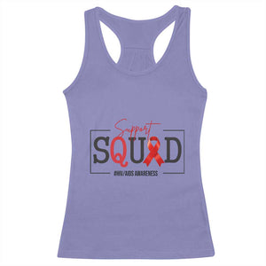 Support Squad Red Ribbon HIV AIDS Awareness Month Gift Racerback Tank Top TS12 Violet Print Your Wear