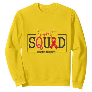 Support Squad Red Ribbon HIV AIDS Awareness Month Gift Sweatshirt TS12 Daisy Print Your Wear