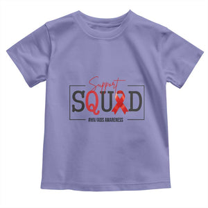 Support Squad Red Ribbon HIV AIDS Awareness Month Gift Toddler T Shirt TS12 Violet Print Your Wear