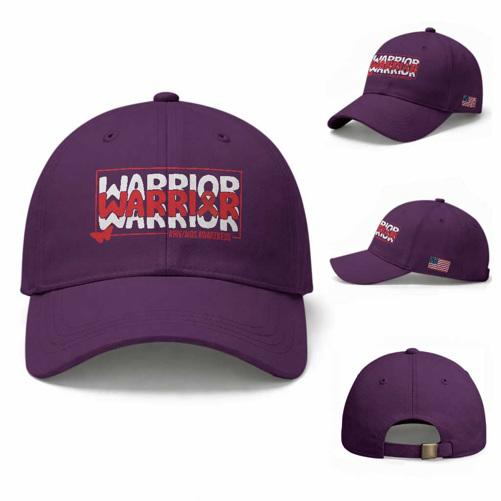 HIV Awareness Warrior Baseball Cap Red Ribbon Fighter Gift TS12 Baseball Cap Universal Fit Purple Print Your Wear