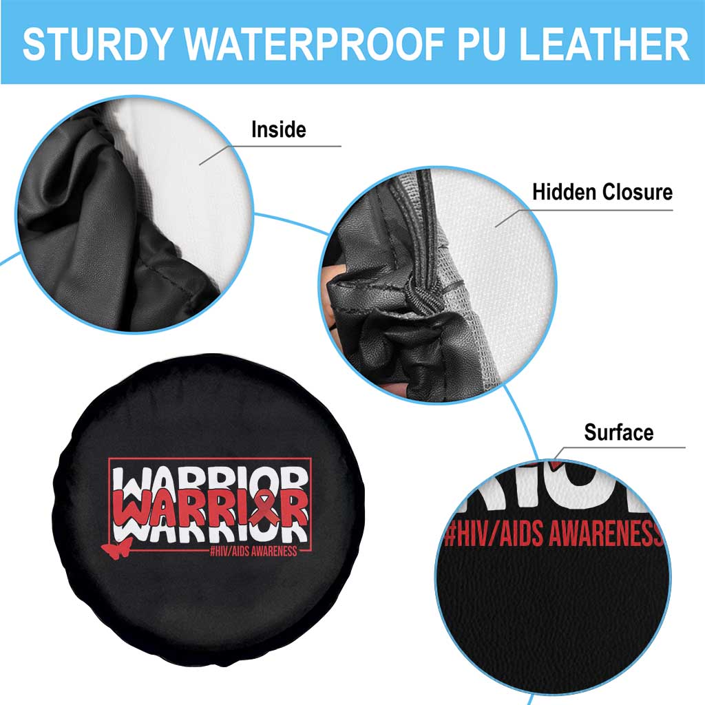 HIV Awareness Warrior Spare Tire Cover Red Ribbon Fighter Gift TS12 Print Your Wear