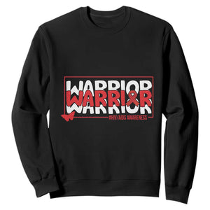 HIV Awareness Warrior Sweatshirt Red Ribbon Fighter Gift TS12 Black Print Your Wear