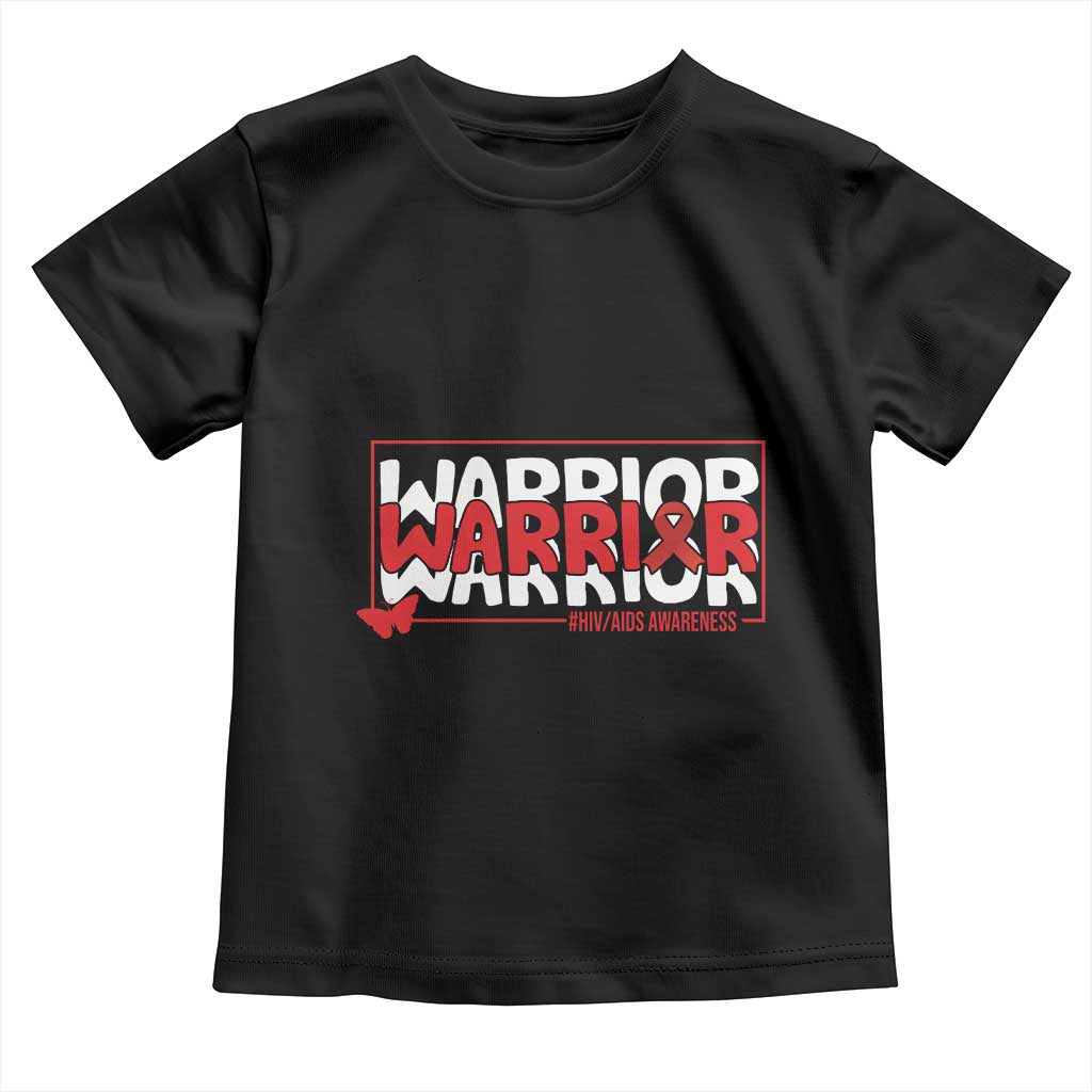 HIV Awareness Warrior Toddler T Shirt Red Ribbon Fighter Gift TS12 Black Print Your Wear