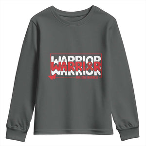 HIV Awareness Warrior Youth Sweatshirt Red Ribbon Fighter Gift TS12 Dark Heather Print Your Wear
