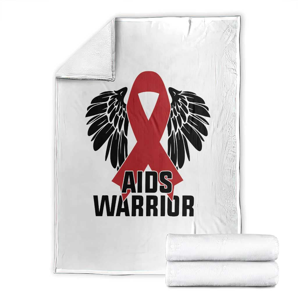 Aids Warrior Throw Blanket Red Ribbon HIV Awareness Gift TS12 White Print Your Wear