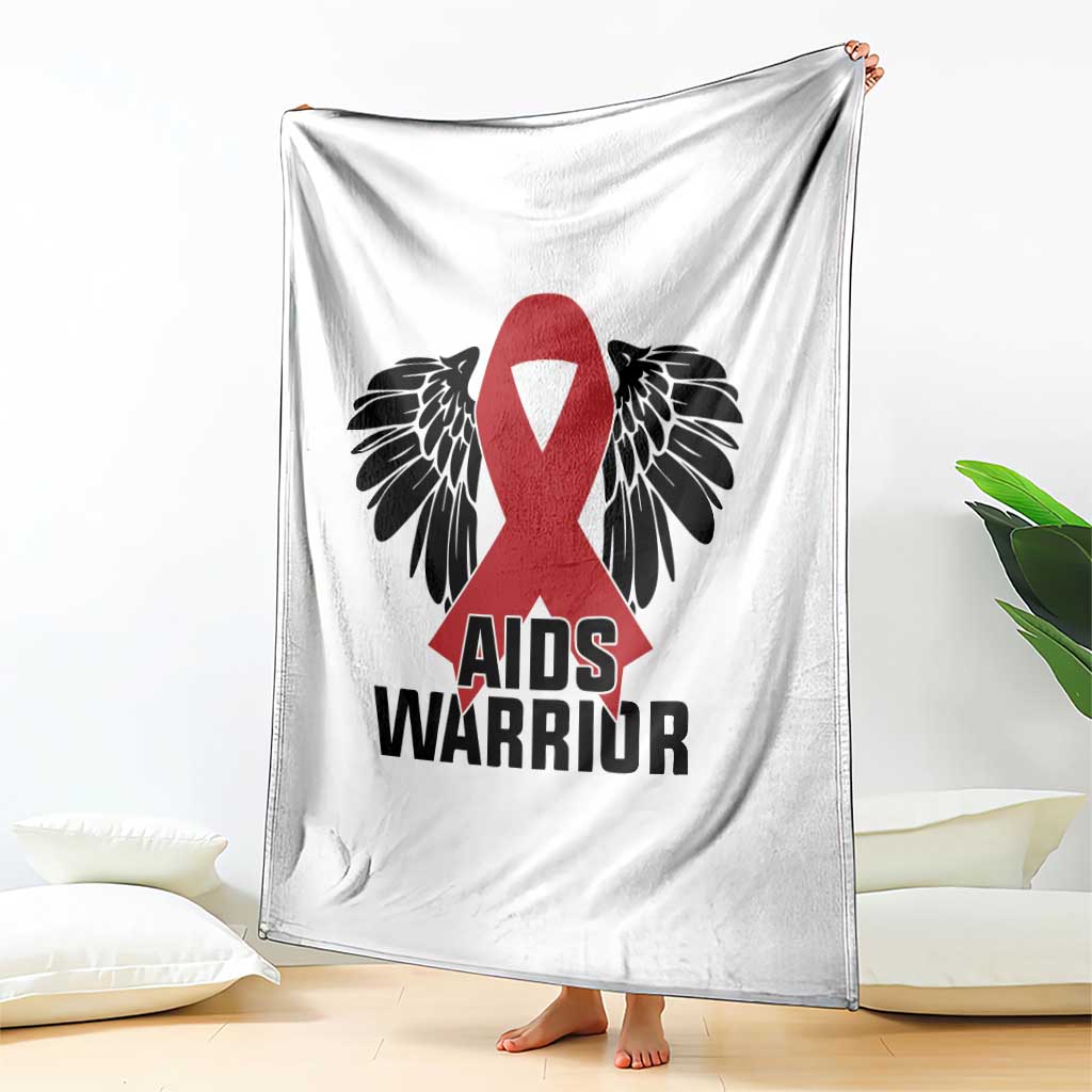 Aids Warrior Throw Blanket Red Ribbon HIV Awareness Gift TS12 Print Your Wear