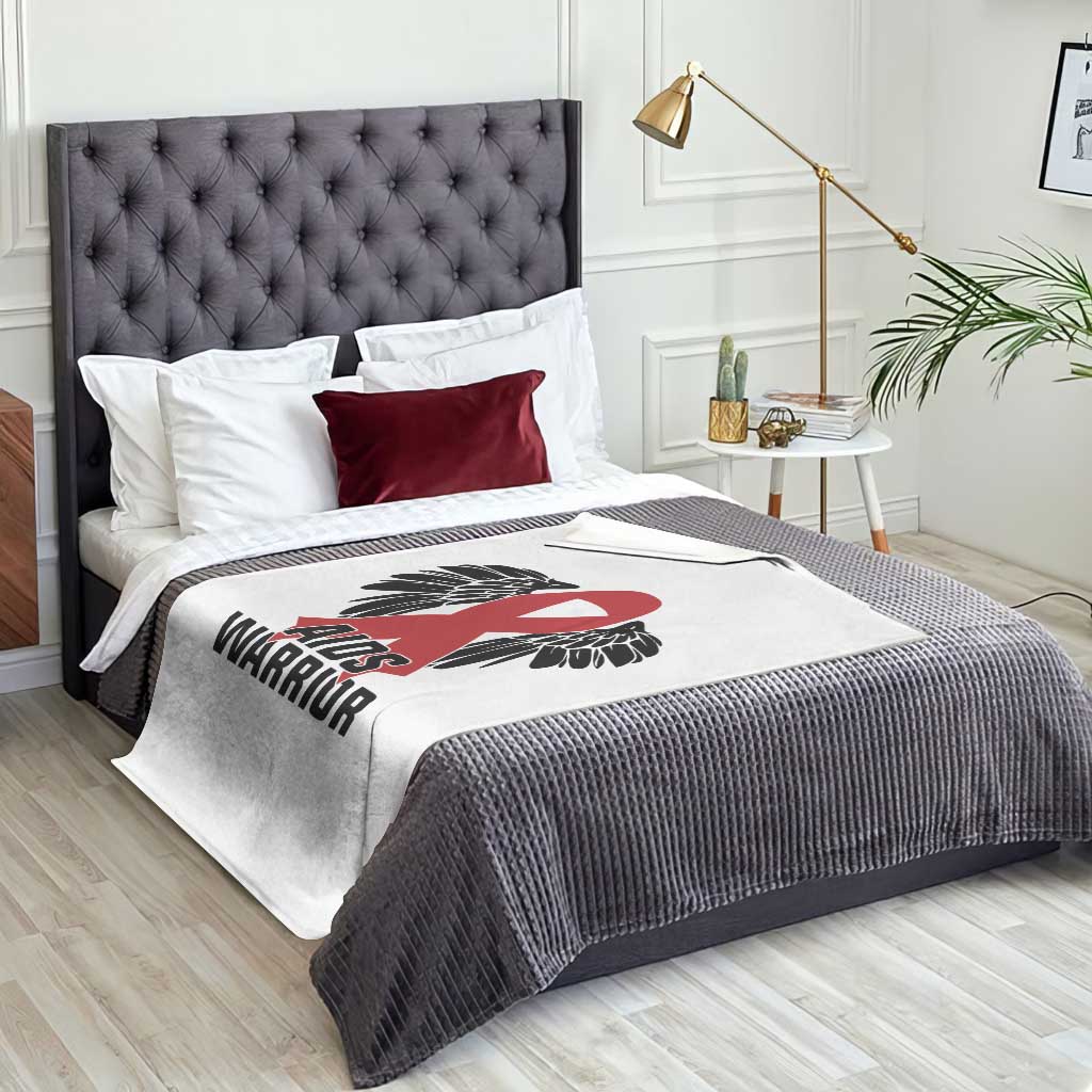 Aids Warrior Throw Blanket Red Ribbon HIV Awareness Gift TS12 Print Your Wear
