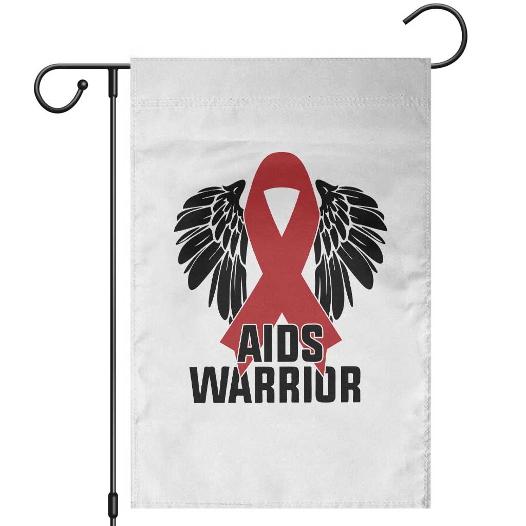Aids Warrior Garden Flag Red Ribbon HIV Awareness Gift TS12 White Print Your Wear