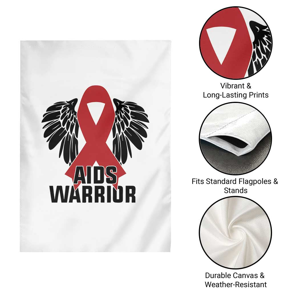 Aids Warrior Garden Flag Red Ribbon HIV Awareness Gift TS12 Print Your Wear