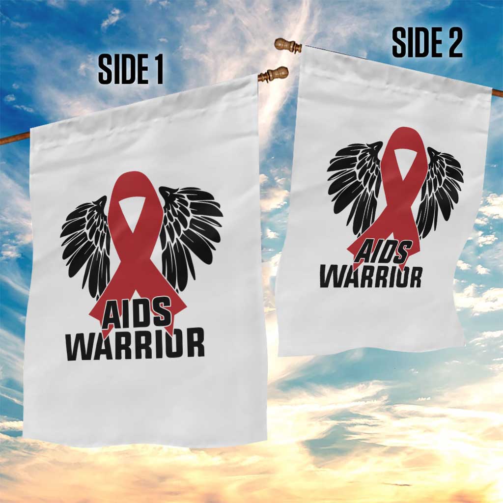 Aids Warrior Garden Flag Red Ribbon HIV Awareness Gift TS12 Print Your Wear